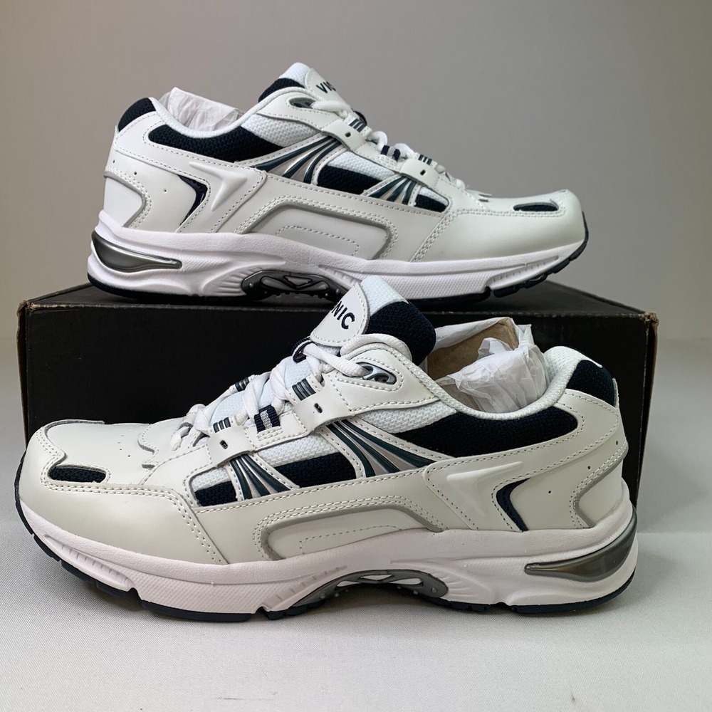 Vionic Mens 23 Walk‎ Sneakers White Navy Leather Low Top Lace-Up Shoes Sz 7